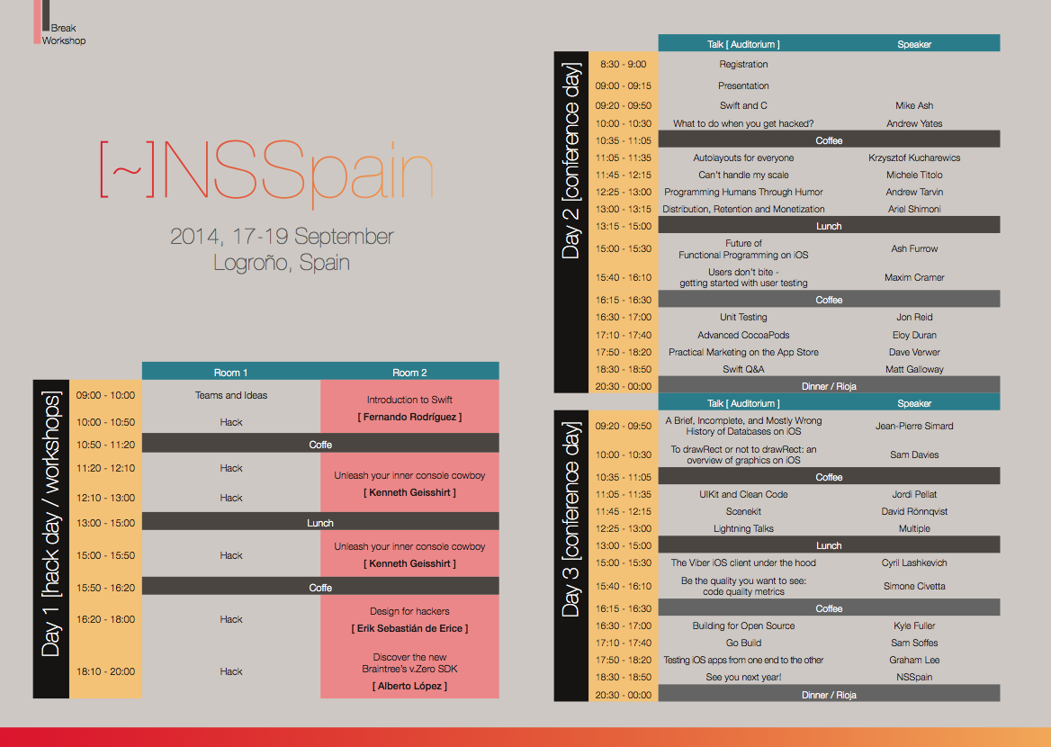 NSSpain Schedule